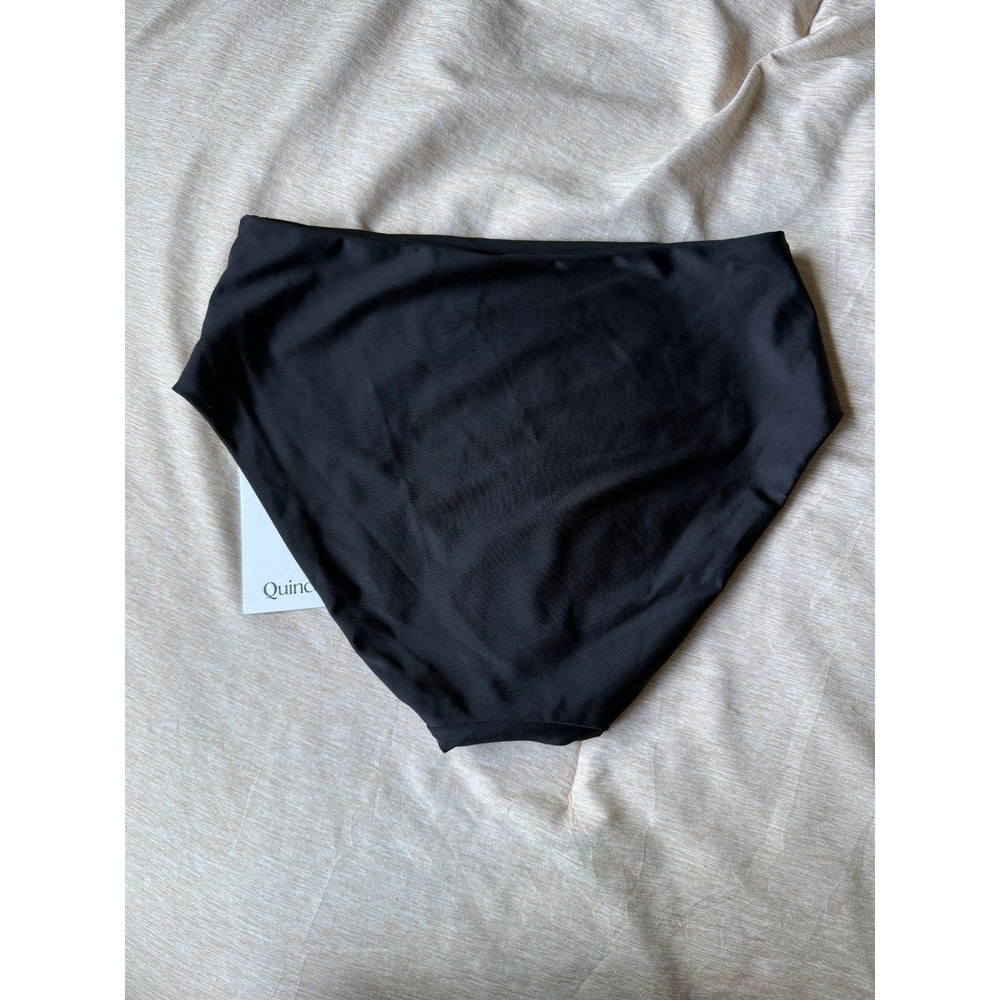 quince italian high-rise bikini bottom swimsuit in black, women size medium - Picture 4 of 6